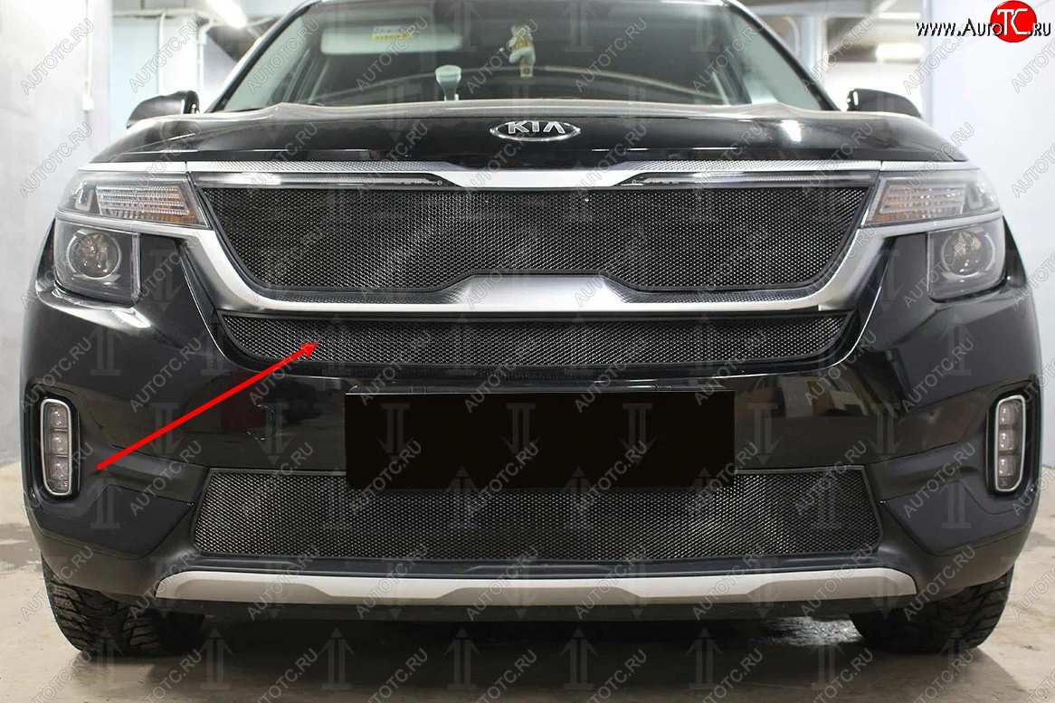 2 579 р.           Защита радиатора KIA Seltos 2019- black середина KIA Seltos (2019-2024) (черная)  с доставкой в г. Горно‑Алтайск