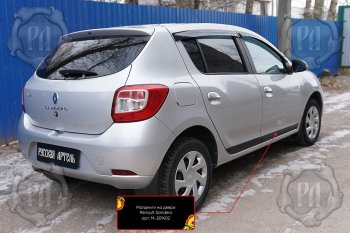 3 099 р. Комплект молдингов на двери (4 шт, узкие) Русская Артель Renault Sandero (B8) дорестайлинг (2014-2018) (Поверхность глянец, Неокрашенные)  с доставкой в г. Горно‑Алтайск. Увеличить фотографию 2