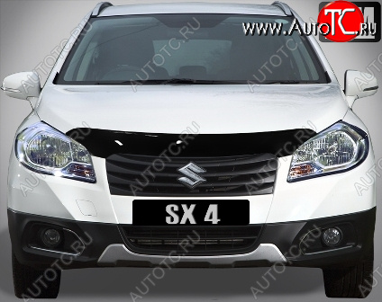 4 599 р. Дефлектор капота SIM Suzuki SX4 JYB, JYA хэтчбэк дорестайлинг (2013-2016)  с доставкой в г. Горно‑Алтайск