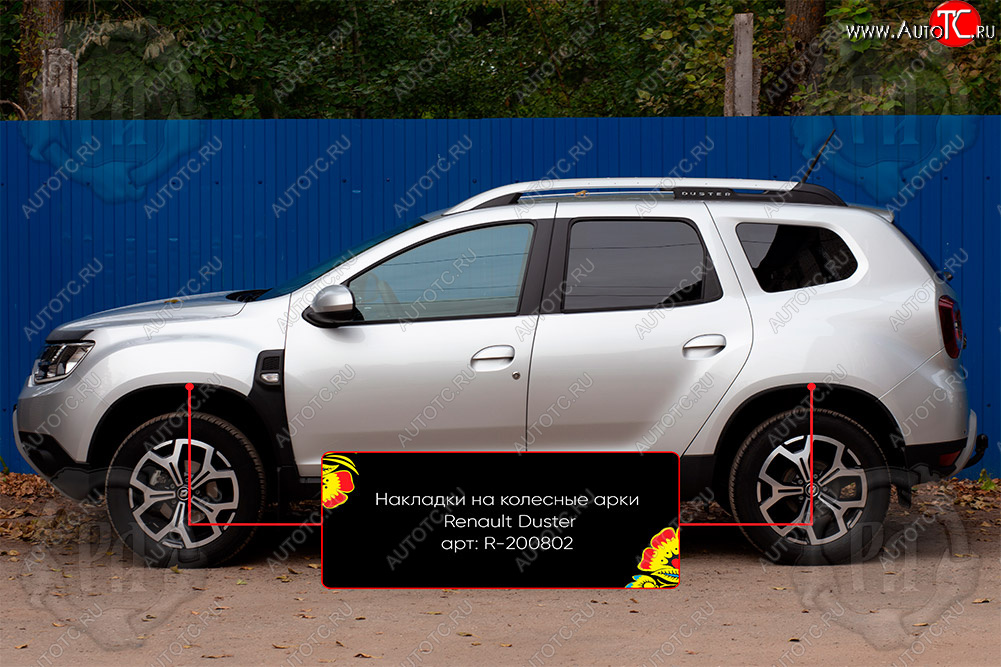 4 199 р. Накладки на колесные арки Вариант 2 Русская Артель  Renault Duster  HM (2021-2024) рестайлинг (Поверхность текстурная)  с доставкой в г. Горно‑Алтайск