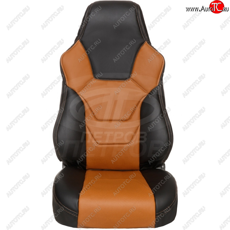 6 799 р. Комплект универсальных чехлов (экокожа, малый размер) ПЕТРОВ R.SPORT S   (черный/фокс)  с доставкой в г. Горно‑Алтайск