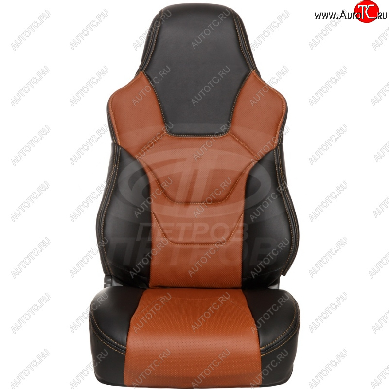 6 799 р. Комплект универсальных чехлов (экокожа, малый размер) ПЕТРОВ R.SPORT S   (черный/паприка)  с доставкой в г. Горно‑Алтайск