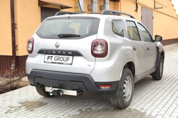 18 399 р. Фаркоп (с нержавеющей накладкой) Petroil Tuning Renault Duster HM рестайлинг (2021-2024) (Без заглушки )  с доставкой в г. Горно‑Алтайск. Увеличить фотографию 2