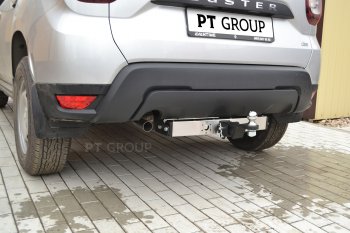 18 399 р. Фаркоп (с нержавеющей накладкой) Petroil Tuning Renault Duster HM рестайлинг (2021-2024) (Без заглушки )  с доставкой в г. Горно‑Алтайск. Увеличить фотографию 3