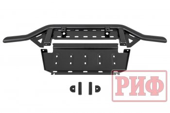 38 999 р. Бампер передний силовой РИФ Mitsubishi Pajero 4 V90 2-ой рестайлинг (2014-2020) (Под площадку для лебёдки RIFPJR-30000 с защитой радиатора)  с доставкой в г. Горно‑Алтайск. Увеличить фотографию 9