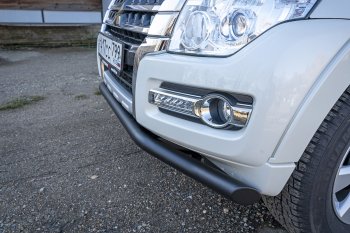 38 999 р. Бампер передний силовой РИФ Mitsubishi Pajero 4 V90 2-ой рестайлинг (2014-2020) (Под площадку для лебёдки RIFPJR-30000 с защитой радиатора)  с доставкой в г. Горно‑Алтайск. Увеличить фотографию 2