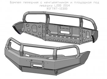 61 999 р. Бампер передний силовой РИФ Mitsubishi Pajero Sport PB дорестайлинг (2008-2013) (С защитной дугой и защитой бачка омывателя)  с доставкой в г. Горно‑Алтайск. Увеличить фотографию 4