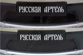 2 999 р. Защитная сетка и зимняя заглушка решетки радиатора Русская Артель Renault Sandero Stepway (BS) (2010-2014) (Поверхность текстурная)  с доставкой в г. Горно‑Алтайск. Увеличить фотографию 2