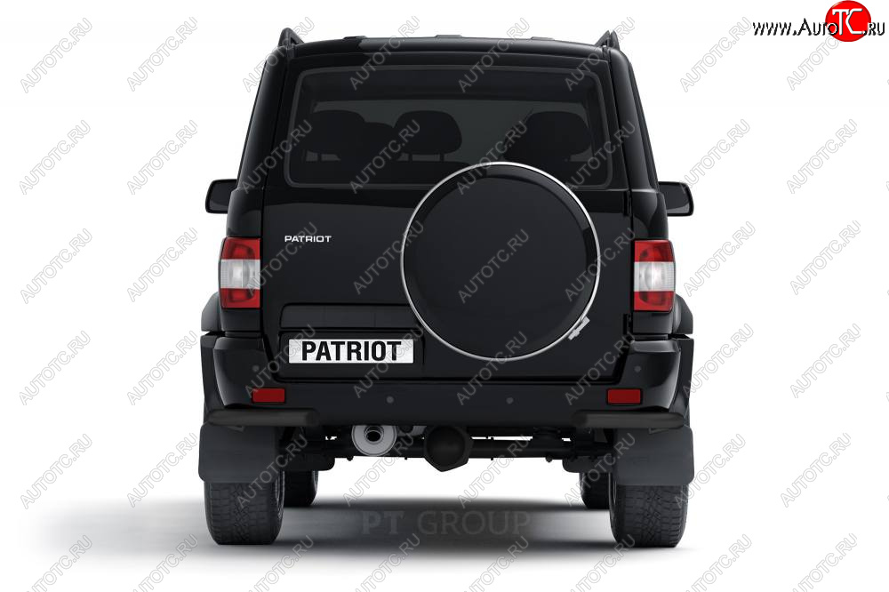 5 479 р. Защита заднего бампера (угловая Ø63 мм) Petroil Tuning  Уаз Патриот ( 3163 5-дв.,  3163 5 дв.) (2014-2025) 1-ый рестайлинг, 2-ой рестайлинг (окраска в черный (Шагрень))  с доставкой в г. Горно‑Алтайск