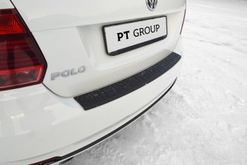 1 039 р. Накладка на задний бампер Petroil Tuning Volkswagen Polo 5 седан рестайлинг (2015-2020) (Текстурная поврехность)  с доставкой в г. Горно‑Алтайск. Увеличить фотографию 2