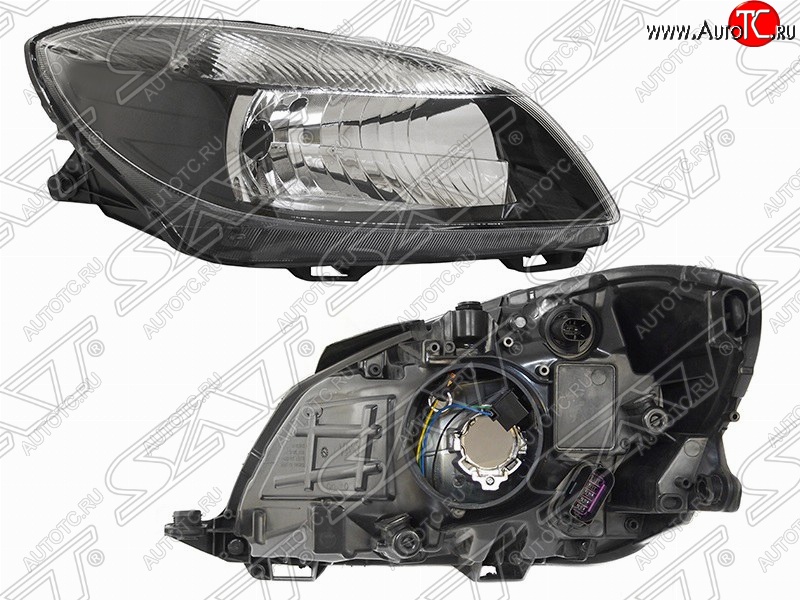 7 999 р. Правая фара передняя SAT (черная) Skoda Fabia Mk2 универсал рестайлинг (2010-2014)  с доставкой в г. Горно‑Алтайск