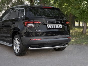 15 249 р. Защита заднего бампера (Ø63 мм, нержавейка) SLITKOFF Skoda Kodiaq NU7 дорестайлинг (2017-2021)  с доставкой в г. Горно‑Алтайск. Увеличить фотографию 2