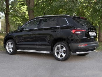 15 249 р. Защита заднего бампера (Ø63 мм, нержавейка) SLITKOFF Skoda Kodiaq NU7 дорестайлинг (2017-2021)  с доставкой в г. Горно‑Алтайск. Увеличить фотографию 4