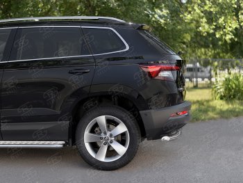 15 249 р. Защита заднего бампера (Ø63 мм, нержавейка) SLITKOFF Skoda Kodiaq NU7 дорестайлинг (2017-2021)  с доставкой в г. Горно‑Алтайск. Увеличить фотографию 3