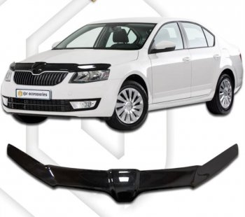 Дефлектор капота CA-Plastiс exclusive Skoda (Шкода) Octavia (Октавия)  A7 (2012-2017) A7 дорестайлинг лифтбэк