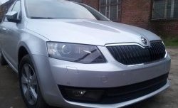 2 569 р. Сетка (для комплектации Ambition, Elegance) на бампер Russtal (черная)  Skoda Octavia  A7 (2012-2017) дорестайлинг лифтбэк, дорестайлинг универсал  с доставкой в г. Горно‑Алтайск. Увеличить фотографию 3