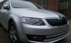 2 699 р. Сетка (для комплектации Ambition, Elegance) на бампер Russtal (хром) Skoda Octavia A7 дорестайлинг лифтбэк (2012-2017)  с доставкой в г. Горно‑Алтайск. Увеличить фотографию 3