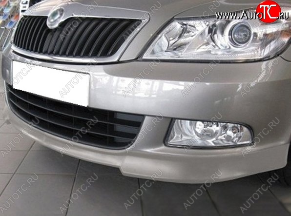 3 949 р. Накладка на передний бампер CT v3 Skoda Octavia A5 рестайлинг универсал (2008-2013) (Неокрашенная)  с доставкой в г. Горно‑Алтайск