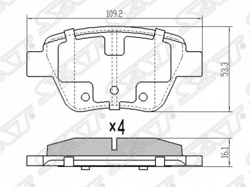 Колодки тормозные SAT (задние) Skoda Octavia (A5,  A7), Superb (B6 (3T),  B6 (3T5),  (B6) 3T), Yeti, Volkswagen Caddy (2K), Golf (6), Touran (1T)