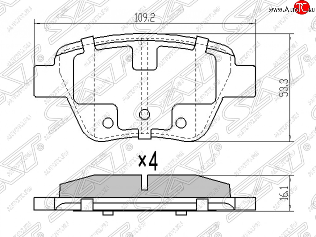 899 р. Колодки тормозные SAT (задние)  Skoda Octavia (A5,  A7), Superb (B6 (3T),  B6 (3T5),  (B6) 3T), Yeti, Volkswagen Caddy (2K), Golf (6), Touran (1T)  с доставкой в г. Горно‑Алтайск