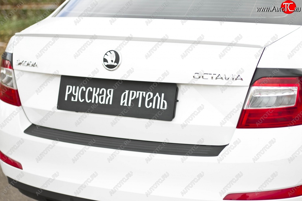 1 299 р. Защитная накладка на задний бампер RA Skoda Octavia A7 рестайлинг универсал (2016-2020)  с доставкой в г. Горно‑Алтайск