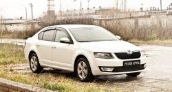 819 р. Реснички на фары RA  Skoda Octavia  A7 (2012-2017) дорестайлинг лифтбэк, дорестайлинг универсал (Неокрашенные)  с доставкой в г. Горно‑Алтайск. Увеличить фотографию 2