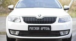 979 р. Зимняя заглушка решетки переднего бампера РА Skoda Octavia A7 рестайлинг универсал (2016-2020)  с доставкой в г. Горно‑Алтайск. Увеличить фотографию 2