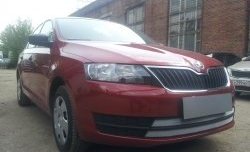 2 399 р. Сетка на бампер Russtal (хром) Skoda Rapid NH3 дорестайлинг лифтбэк (2012-2017)  с доставкой в г. Горно‑Алтайск. Увеличить фотографию 3