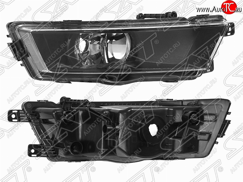 1 599 р. Правая противотуманная фара (чёрная) SAT  Skoda Rapid ( NH3,  NH1) (2012-2017) дорестайлинг лифтбэк, хэтчбэк дорестайлинг  с доставкой в г. Горно‑Алтайск