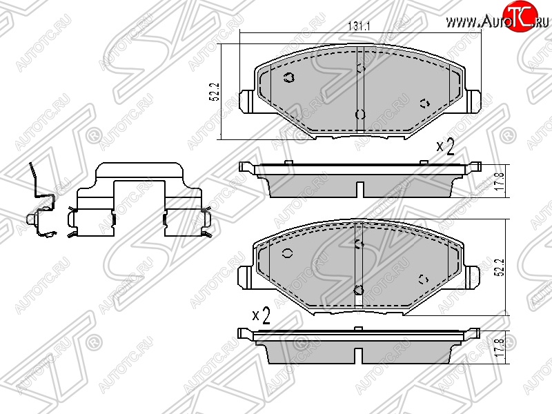 1 249 р. Колодки тормозные SAT (передние)  Skoda Rapid ( NH3,  NH1) (2012-2017), Volkswagen Polo  5 (2009-2020)  с доставкой в г. Горно‑Алтайск