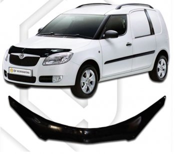 Дефлектор капота CA-Plastiс exclusive Skoda (Шкода) Roomster (Румстер)  5J (2006-2010) 5J дорестайлинг