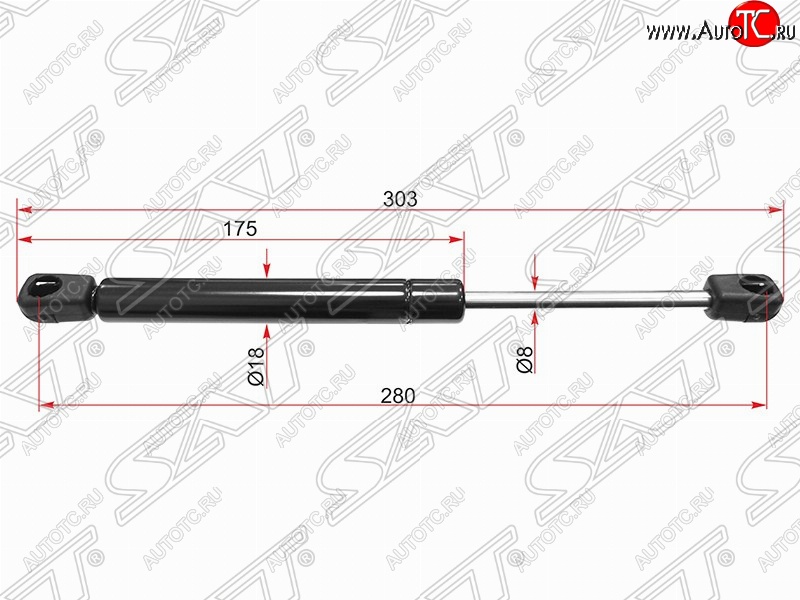 559 р. Газовый упор крышки багажника SAT  Skoda Superb  седан (2001-2006), Volkswagen Passat  B5 (1996-2000)  с доставкой в г. Горно‑Алтайск