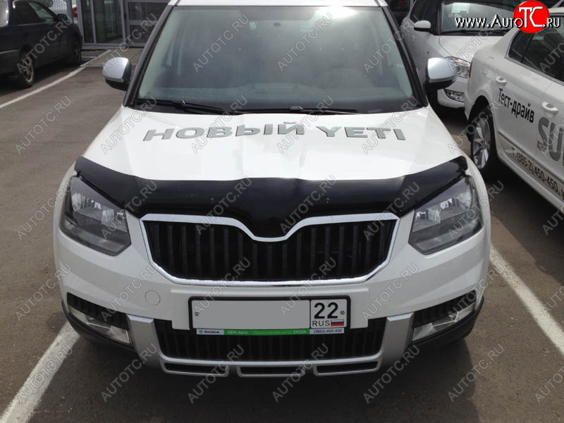 2 879 р. Дефлектор капота SIM Skoda Yeti (2013-2018)  с доставкой в г. Горно‑Алтайск