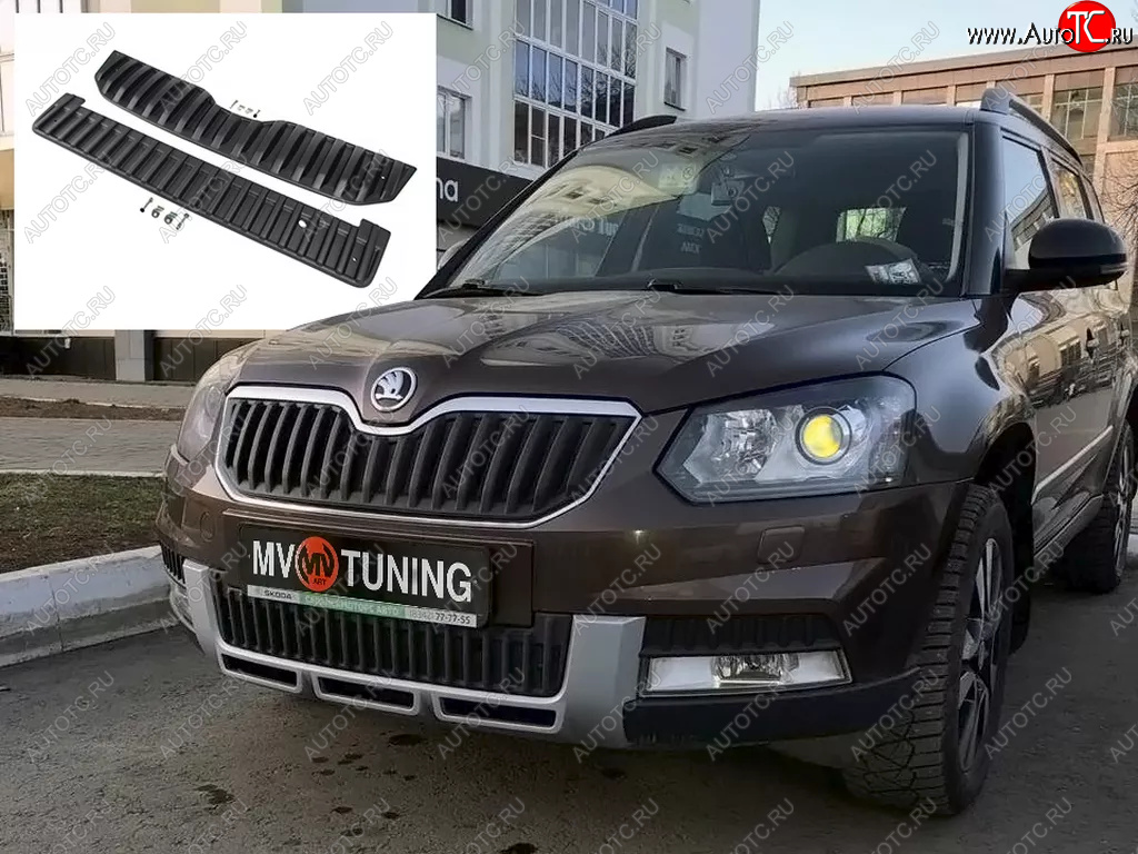 2 999 р. Заглушка решетки радиатора (верхняя, OUTDOOR) MV-Tuning Skoda Yeti (2013-2018) (Текстурная поверхность)  с доставкой в г. Горно‑Алтайск