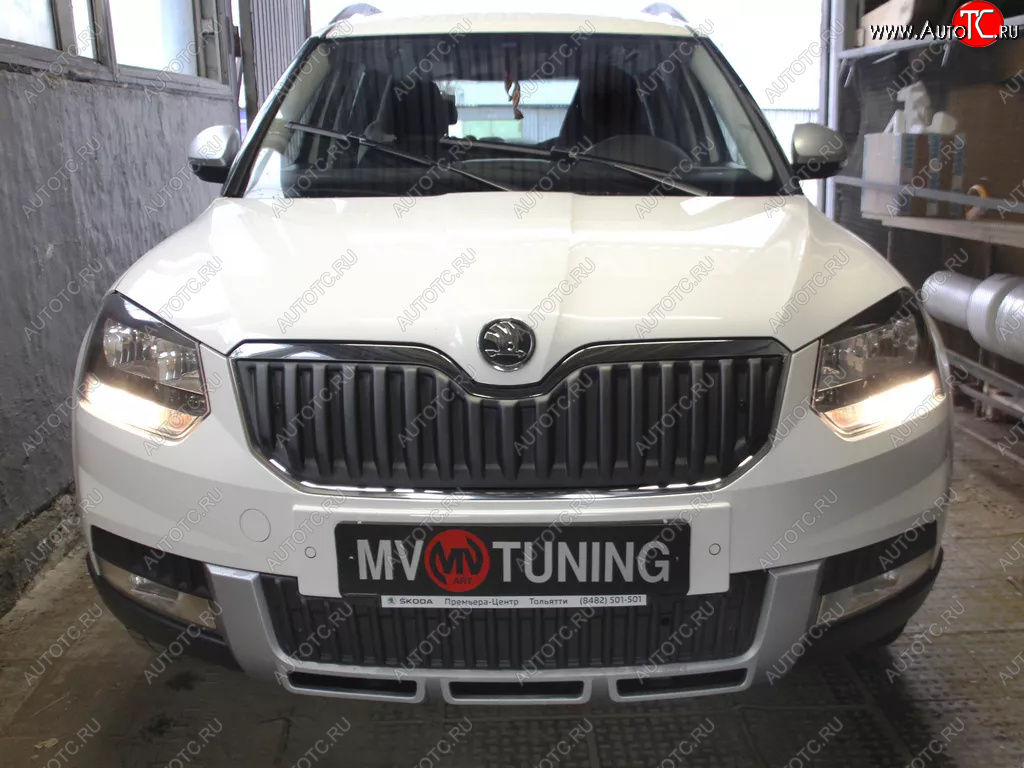 2 879 р. Заглушка решетки радиатора (верхняя, OUTDOOR) MV-Tuning Skoda Yeti (2013-2018) (Неокрашенная)  с доставкой в г. Горно‑Алтайск