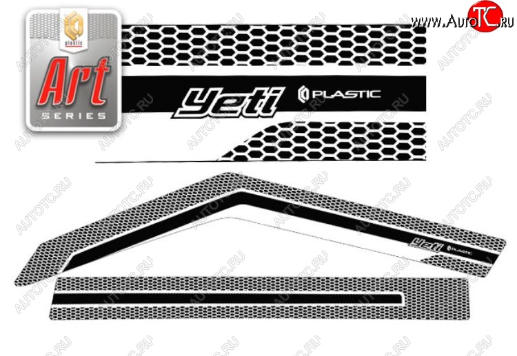 2 199 р. Дефлектора окон CA-Plastic  Skoda Yeti (2009-2013) (Серия Art графит)  с доставкой в г. Горно‑Алтайск