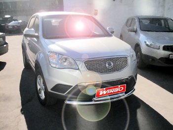 13 249 р. Защита переднего бампера WINBO (Ø76 мм, нержавейка) SSANGYONG Actyon рестайлинг (2013-2021)  с доставкой в г. Горно‑Алтайск. Увеличить фотографию 2