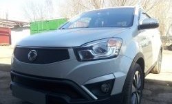 Нижняя сетка на бампер Russtal (черная) SSANGYONG Actyon рестайлинг (2013-2021)