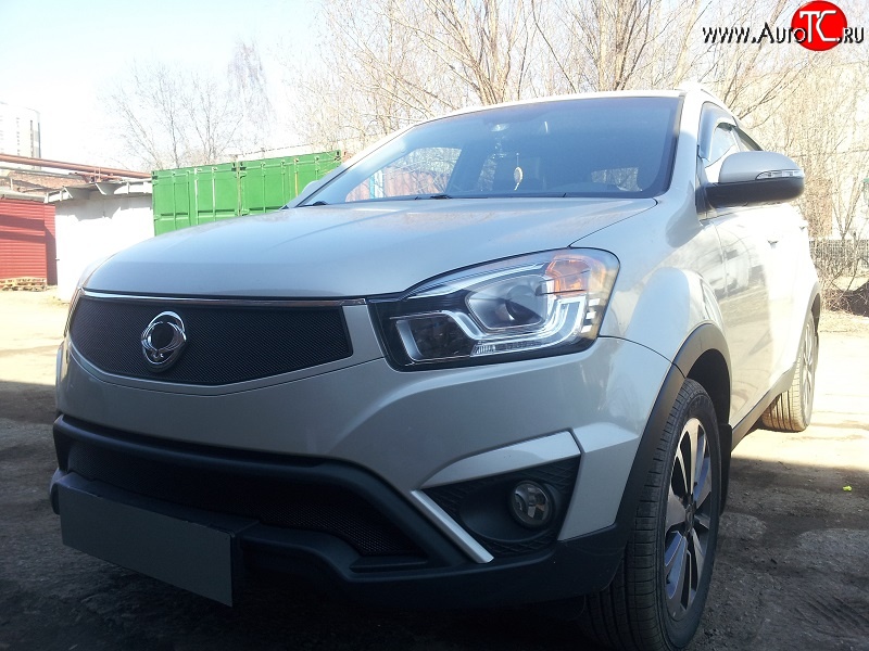 2 099 р. Нижняя сетка на бампер Russtal (черная) SSANGYONG Actyon рестайлинг (2013-2021)  с доставкой в г. Горно‑Алтайск