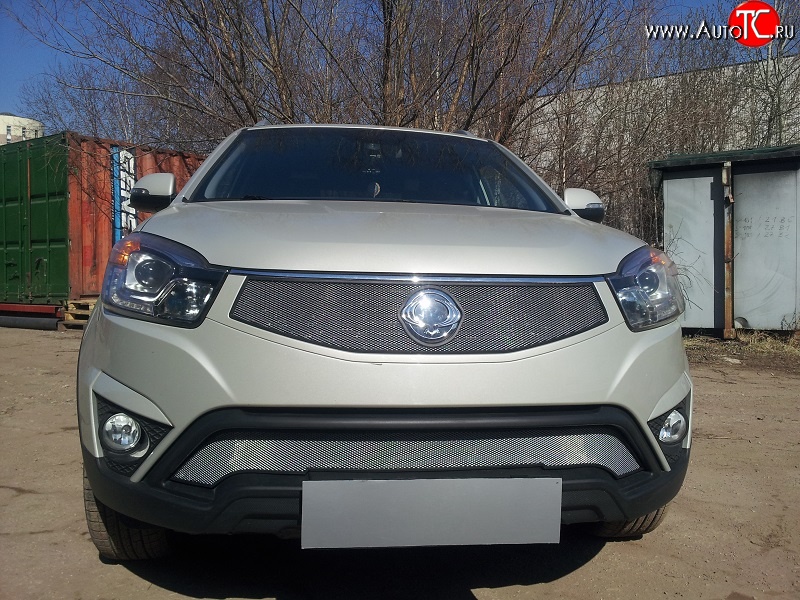 1 539 р. Нижняя сетка на бампер Russtal (хром) SSANGYONG Actyon рестайлинг (2013-2021)  с доставкой в г. Горно‑Алтайск