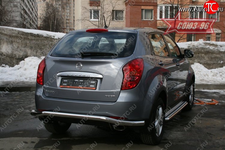 12 194 р. Защита заднего бампера (d60) волна Souz-96 SSANGYONG Actyon дорестайлинг (2010-2013)  с доставкой в г. Горно‑Алтайск