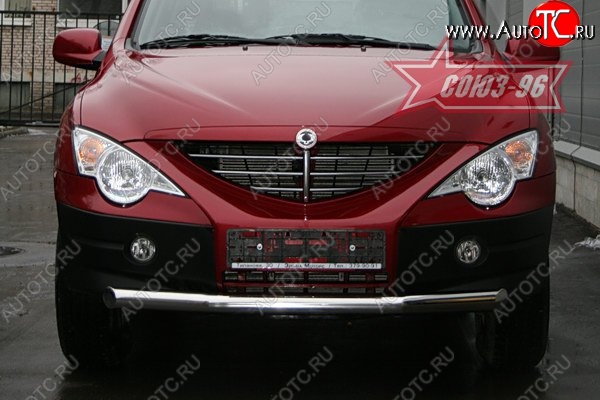 11 924 р. Защита переднего бампера одинарная Souz-96 (d76) SSANGYONG Actyon 1 (2006-2010)  с доставкой в г. Горно‑Алтайск