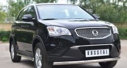 14 199 р. Одинарная защита переднего бампера диаметром 63 мм SLITKOFF SSANGYONG Actyon дорестайлинг (2010-2013)  с доставкой в г. Горно‑Алтайск. Увеличить фотографию 4