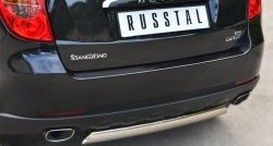 16 849 р. Защита заднего бампера (Ø75x42 мм, нержавейка) Russtal SSANGYONG Actyon дорестайлинг (2010-2013)  с доставкой в г. Горно‑Алтайск. Увеличить фотографию 2