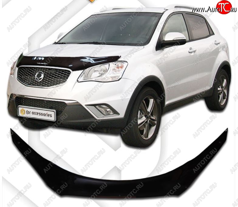 2 159 р. Дефлектора окон CA-Plastic  SSANGYONG Korando  2 (1996-2006) (Шелкография белая, Без хром.молдинга)  с доставкой в г. Горно‑Алтайск