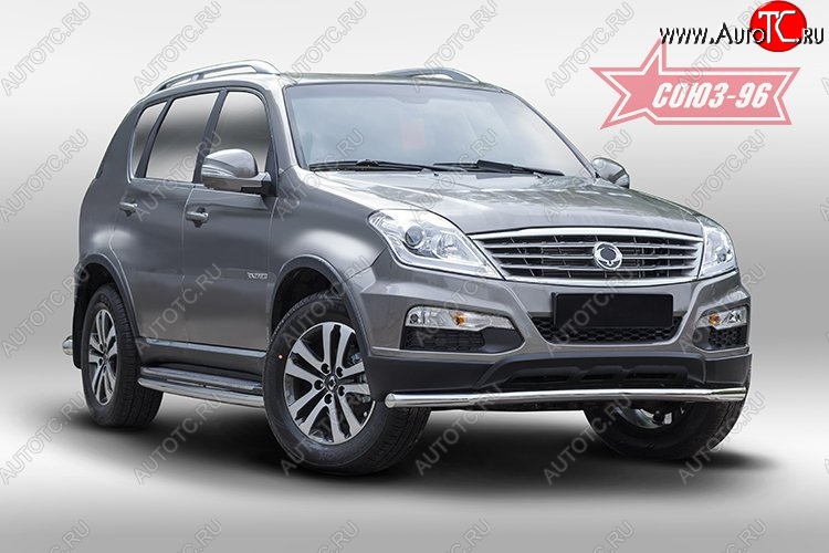 12 914 р. Защита переднего бампера одинарная Souz-96 (d60). SSANGYONG Rexton Y290 (2012-2017)  с доставкой в г. Горно‑Алтайск