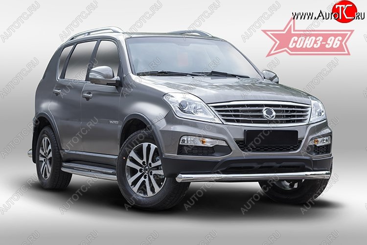 14 669 р. Защита переднего бампера одинарная Souz-96 (d76) SSANGYONG Rexton Y290 (2012-2017)  с доставкой в г. Горно‑Алтайск