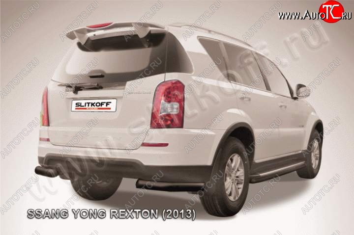 7 199 р. Уголки d76 SSANGYONG Rexton Y290 (2012-2017) (Цвет: серебристый)  с доставкой в г. Горно‑Алтайск