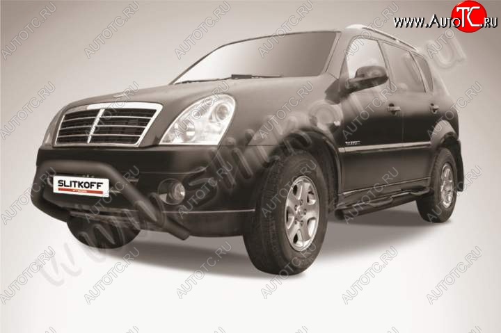 16 549 р. Кенгурятник d57 широкий мини SSANGYONG Rexton Y250 (2006-2012) (Цвет: серебристый)  с доставкой в г. Горно‑Алтайск