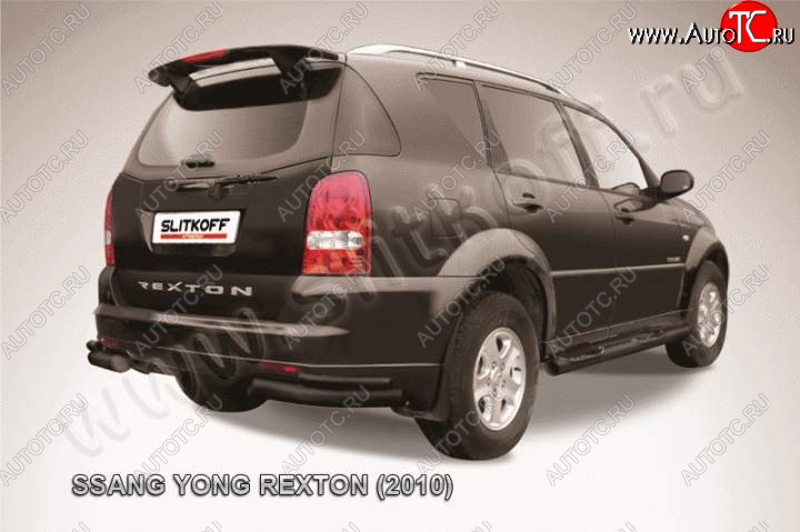 8 999 р. Уголки d76+d42 двойные SSANGYONG Rexton Y250 (2006-2012) (Цвет: серебристый)  с доставкой в г. Горно‑Алтайск